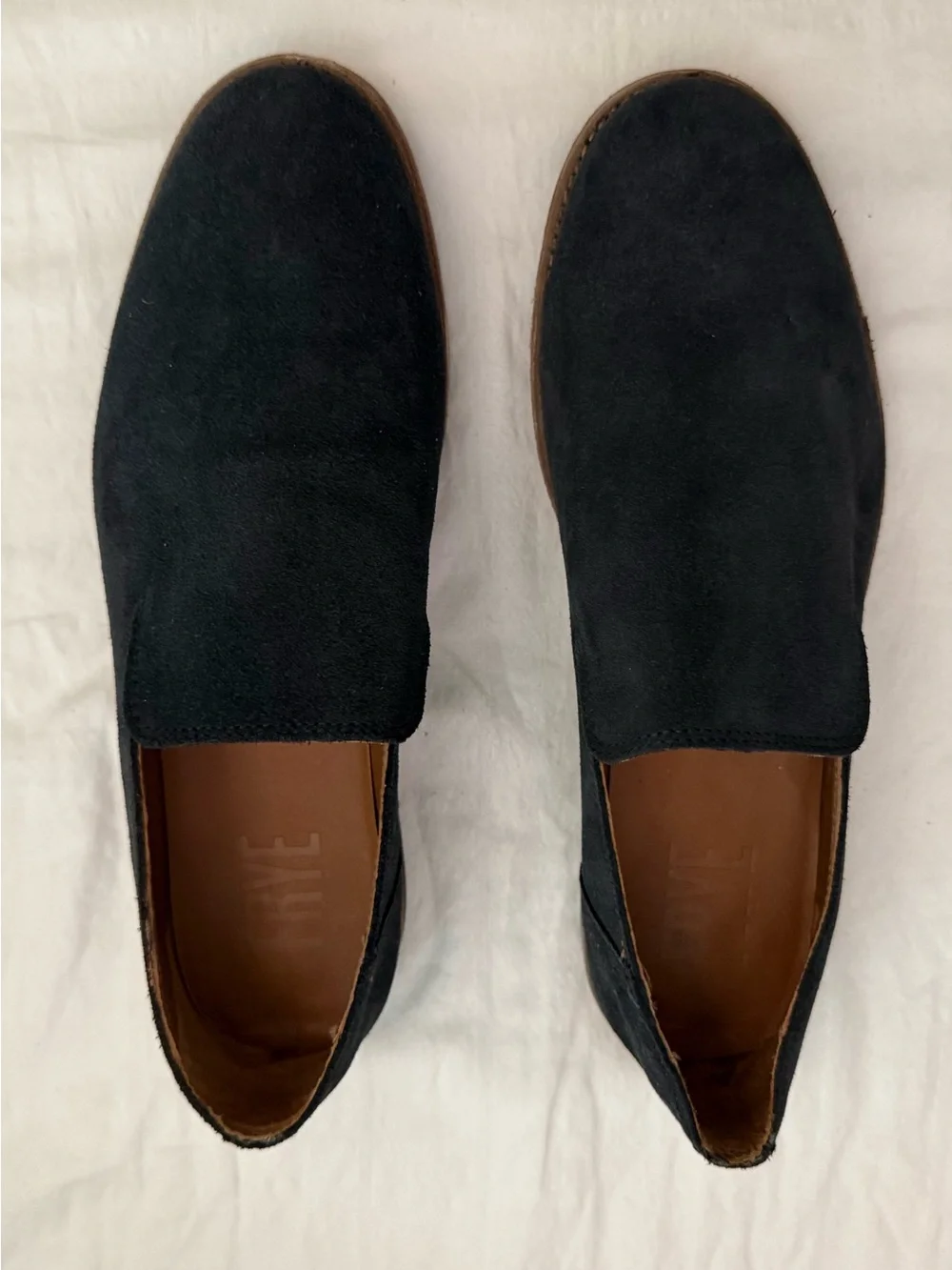 Men's Navy Suede Slip-On Loafers